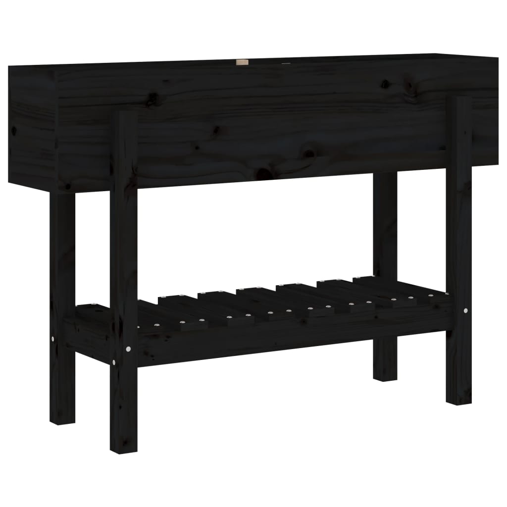 Vidaxl Planning Boîte relevée 101x30x69 cm de pin solide noir