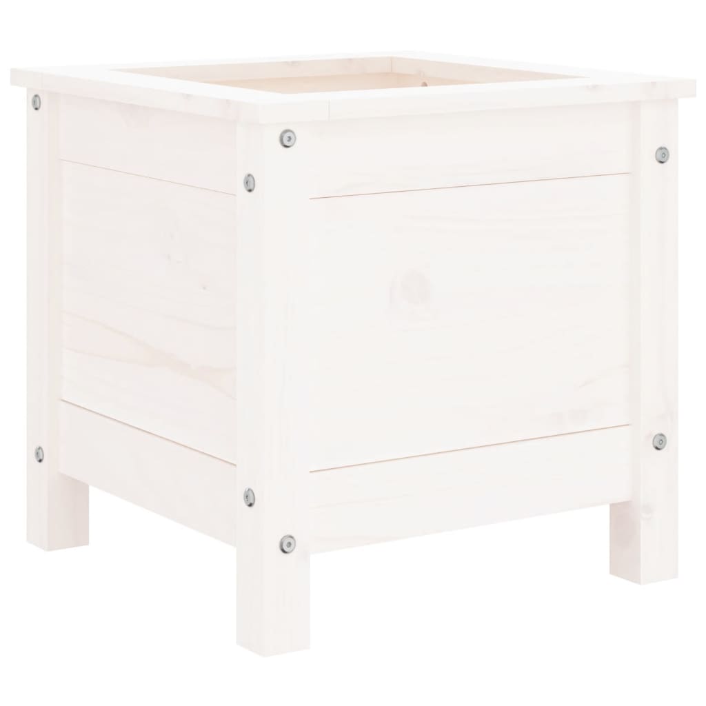 Boîte de planification Vidaxl 40x40x39 cm Pine solide blanc