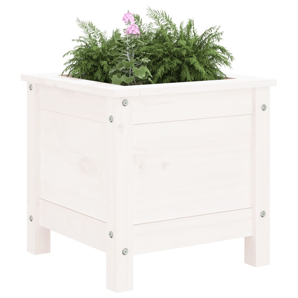 Boîte de planification Vidaxl 40x40x39 cm Pine solide blanc