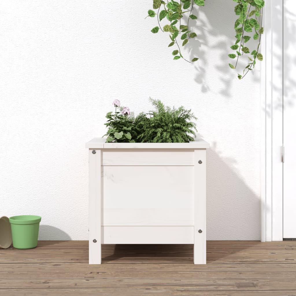 Boîte de planification Vidaxl 40x40x39 cm Pine solide blanc