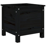 Boîte de planification vidaxl 40x40x39 cm en pin solide noir - afbeelding 2