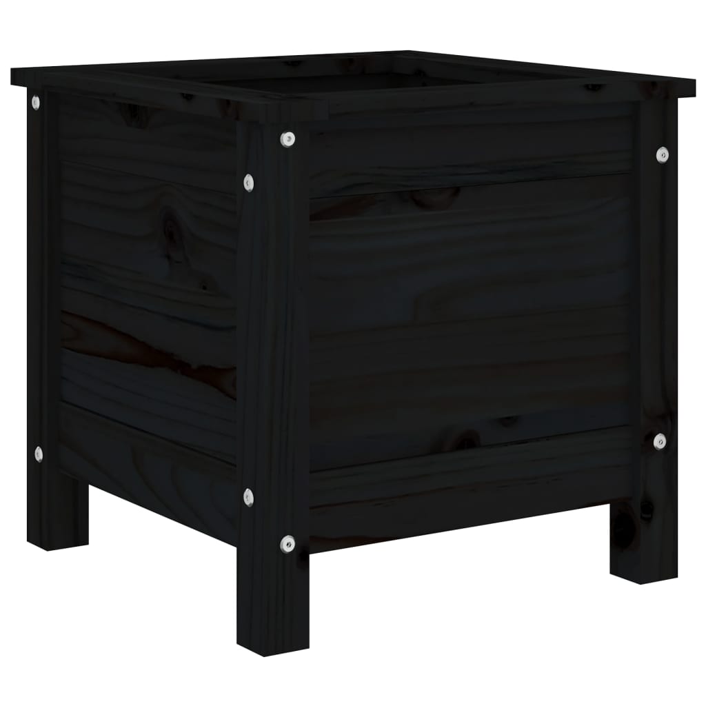 Boîte de planification vidaxl 40x40x39 cm en pin solide noir