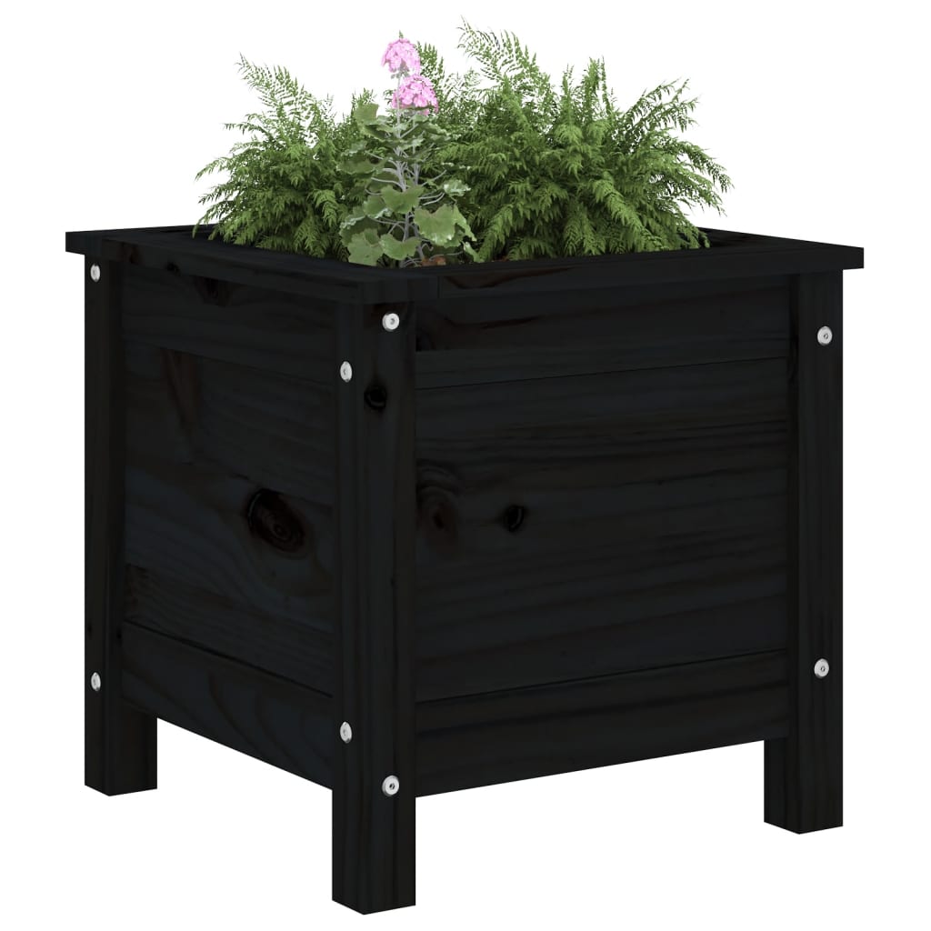 Boîte de planification vidaxl 40x40x39 cm en pin solide noir
