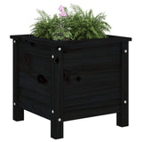 Boîte de planification vidaxl 40x40x39 cm en pin solide noir - afbeelding 3