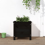 Boîte de planification vidaxl 40x40x39 cm en pin solide noir - afbeelding 1