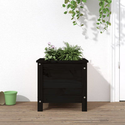 Boîte de planification vidaxl 40x40x39 cm en pin solide noir