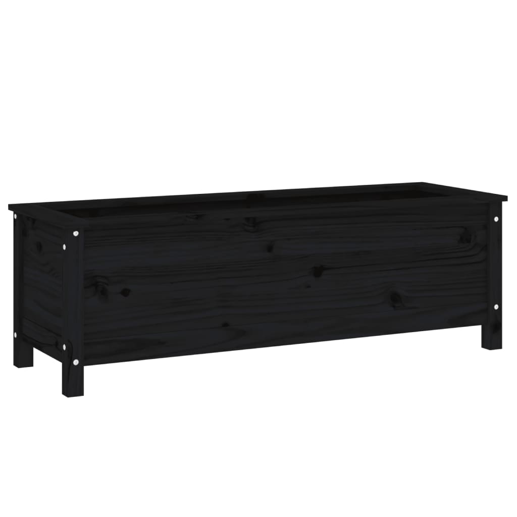 Vidaxl Planter élevé 119.5x40x39 cm en pin solide noir