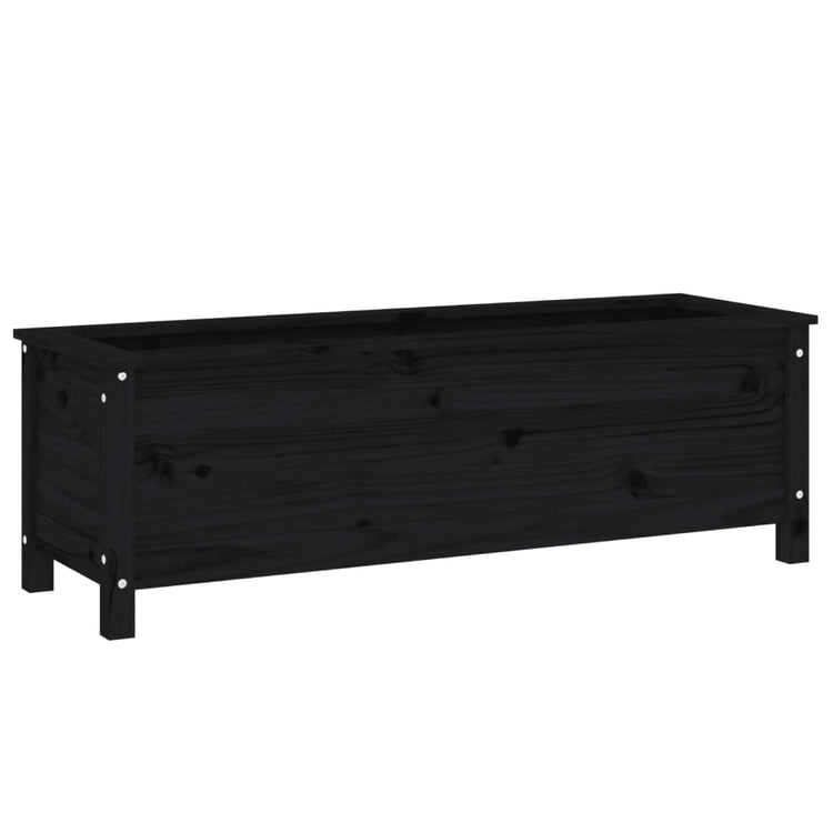 Vidaxl Planter élevé 119.5x40x39 cm en pin solide noir
