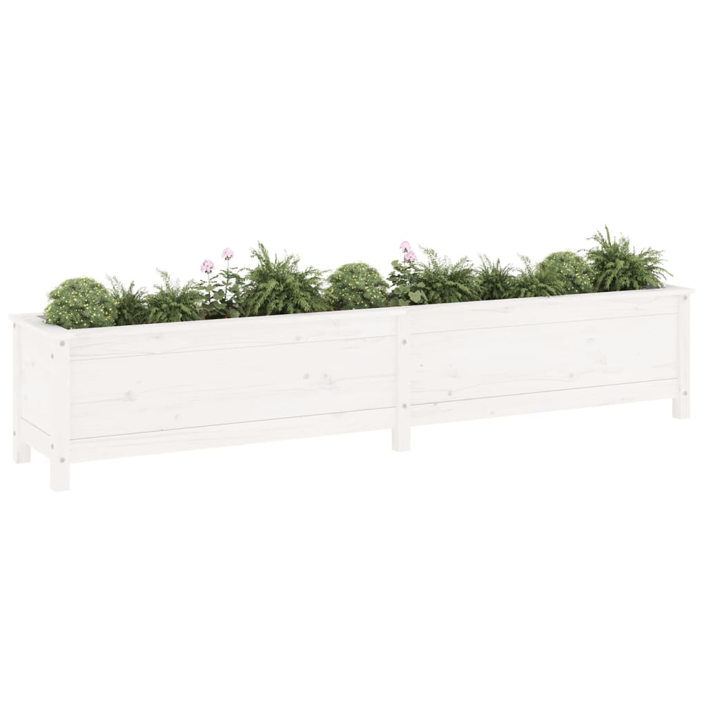Vidaxl Planter élevé 199.5x40x39 cm en pin solide blanc