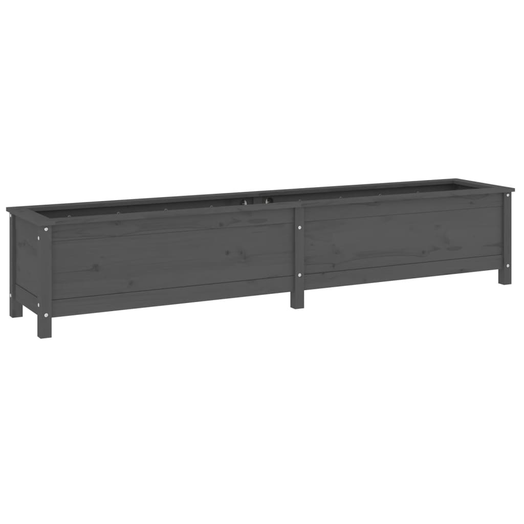 Vidaxl Planter élevé 199.5x40x39 cm en pin solide gris