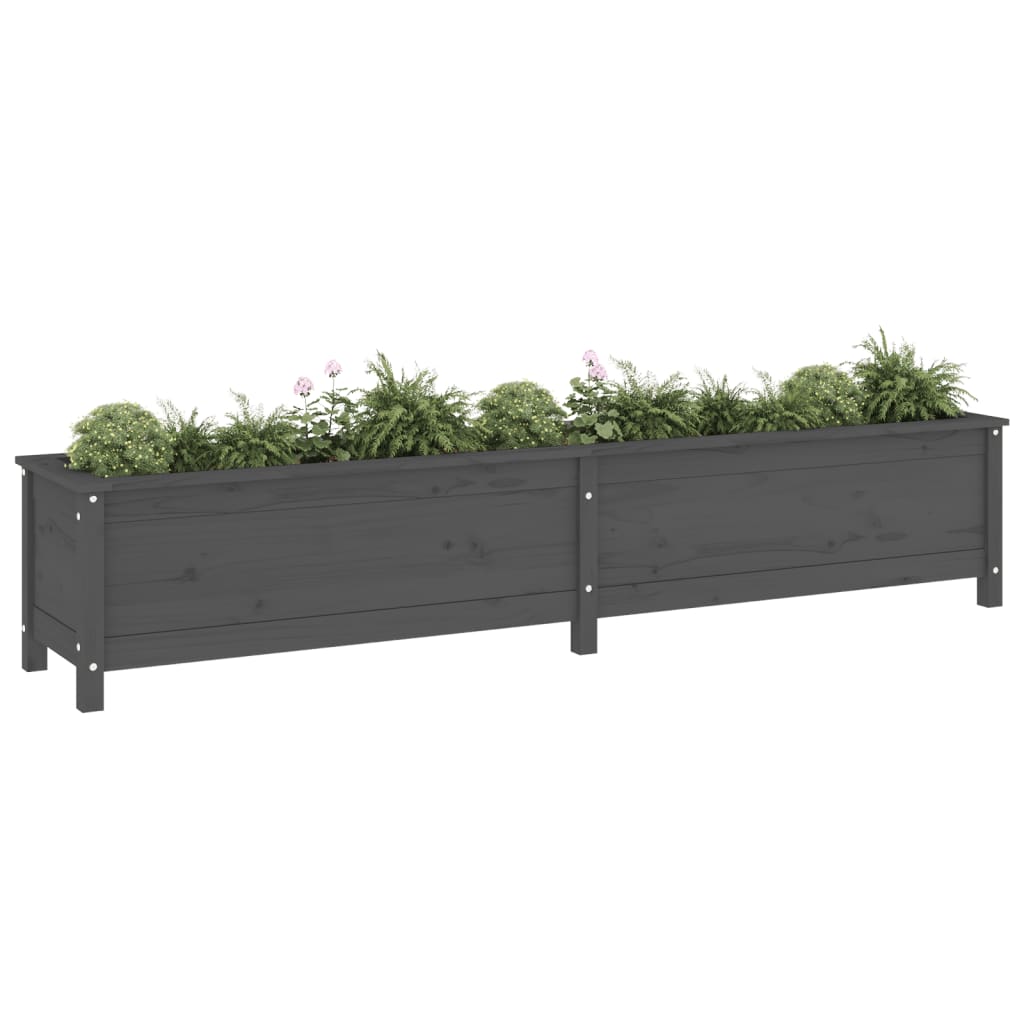 Vidaxl Planter élevé 199.5x40x39 cm en pin solide gris