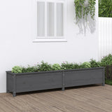 Vidaxl Planter élevé 199.5x40x39 cm en pin solide gris - afbeelding 1