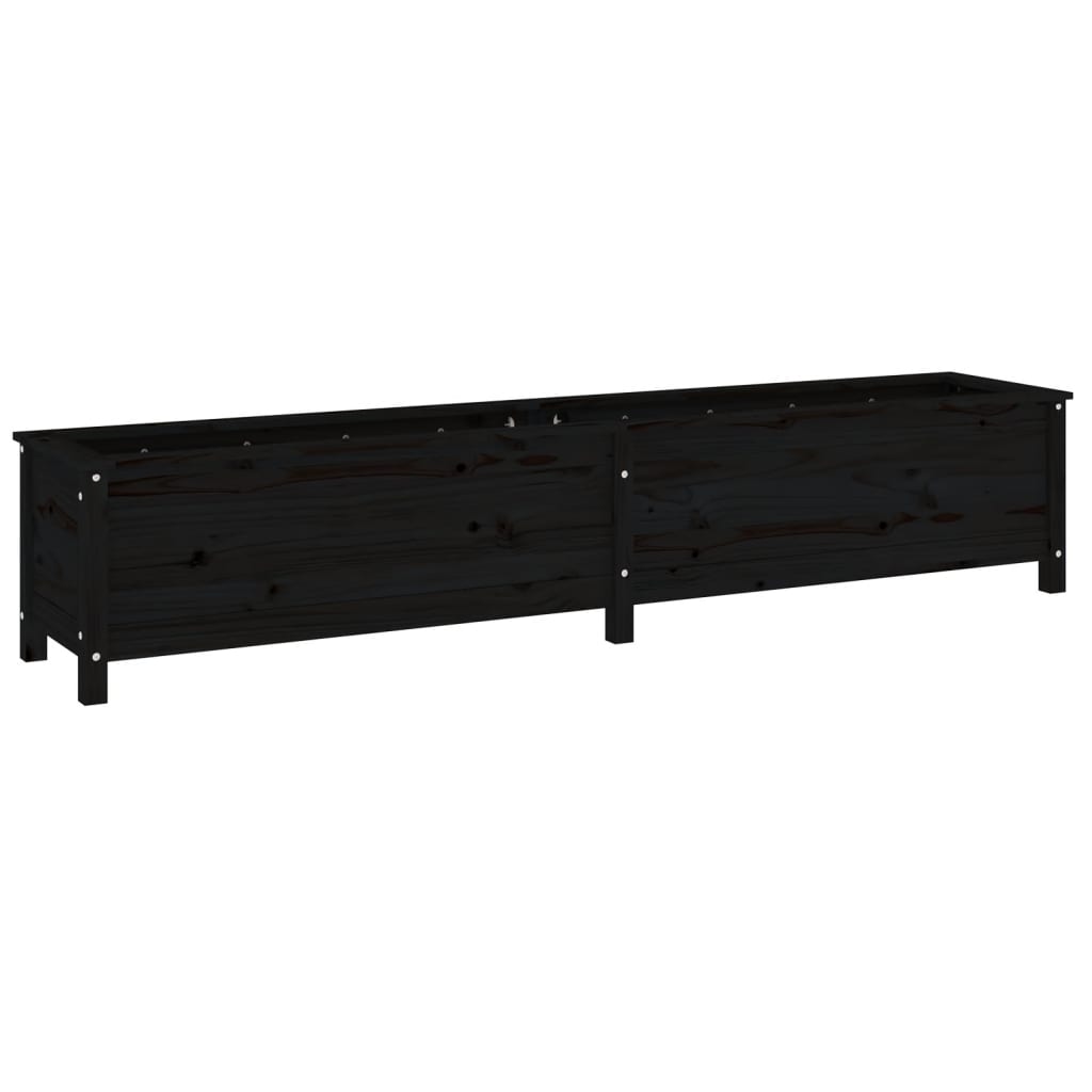 Vidaxl Planning Box Souget 199.5x40x39 cm Pine Solid Black
