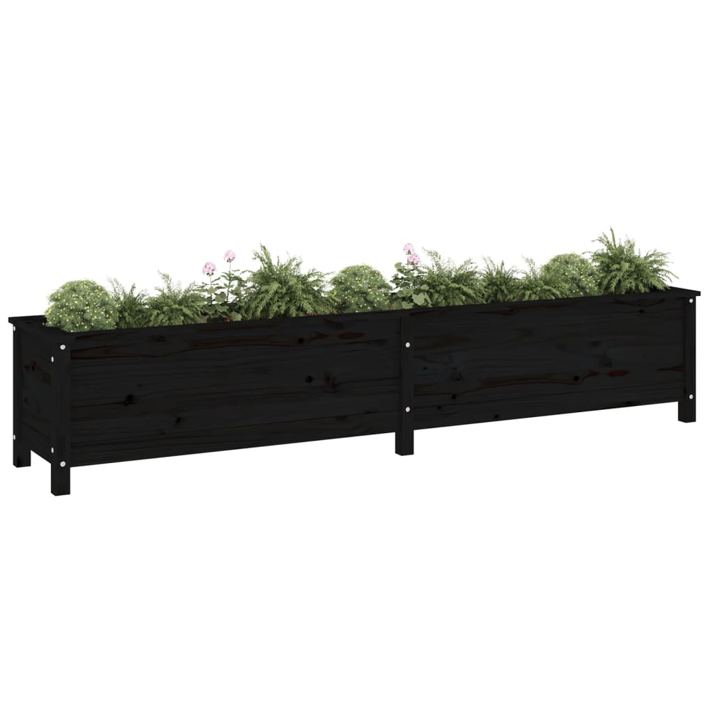 Vidaxl Planning Box Souget 199.5x40x39 cm Pine Solid Black