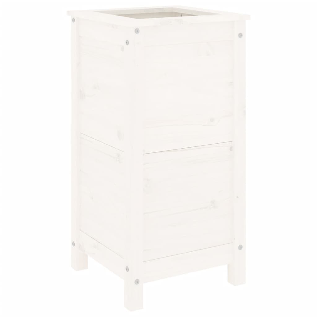 Boîte de planification Vidaxl 40x40x78 cm Pine solide blanc