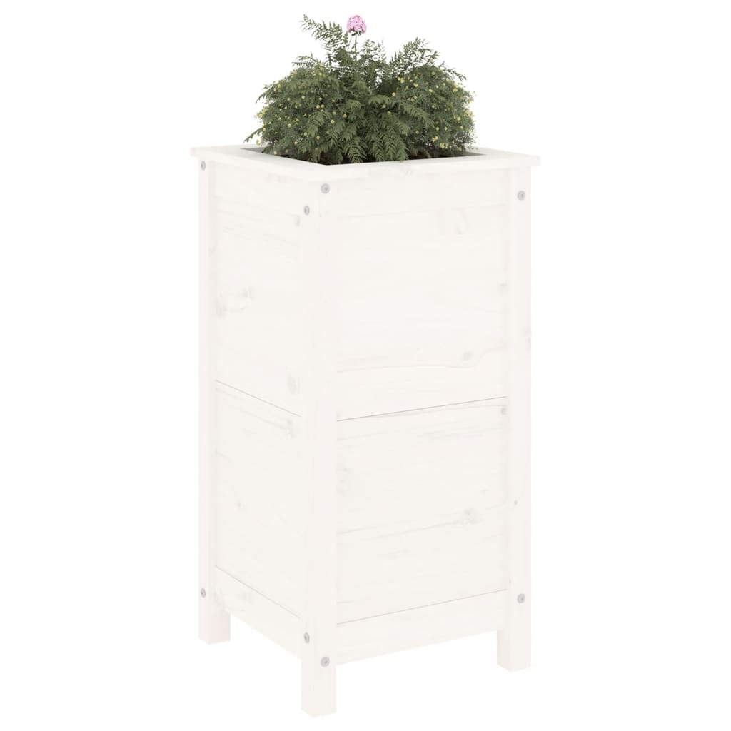 Boîte de planification Vidaxl 40x40x78 cm Pine solide blanc