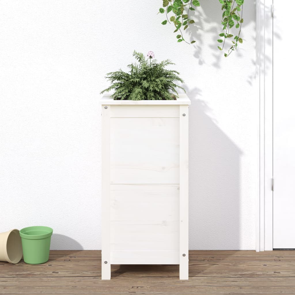 Boîte de planification Vidaxl 40x40x78 cm Pine solide blanc