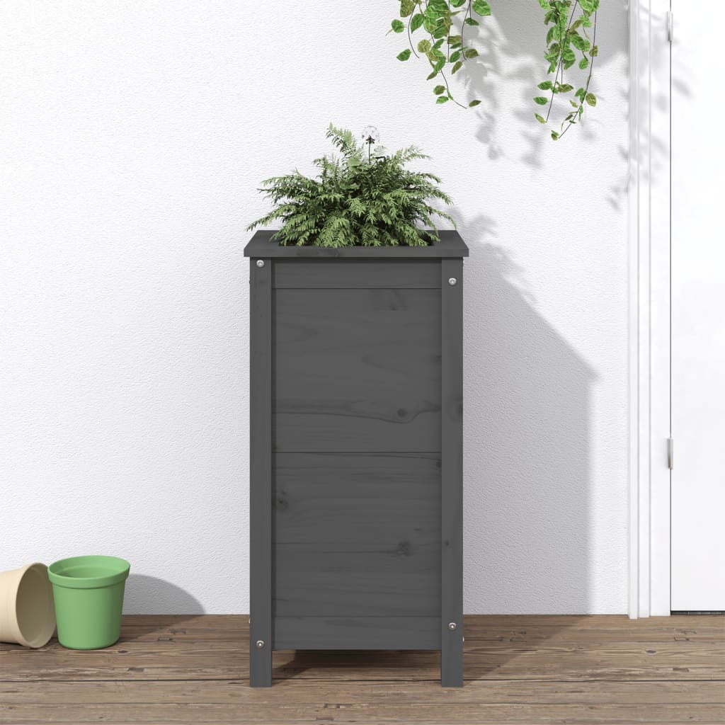Boîte de planification de Vidaxl 40x40x78 cm Gray de pin solide