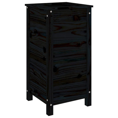 Boîte de planification vidaxl 40x40x78 cm en pin solide noir