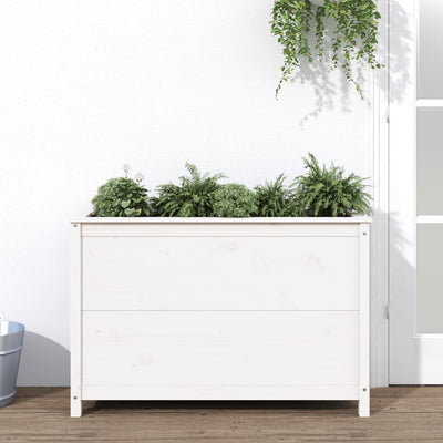 Vidaxl Planter élevé 119.5x40x78 cm en pin solide blanc