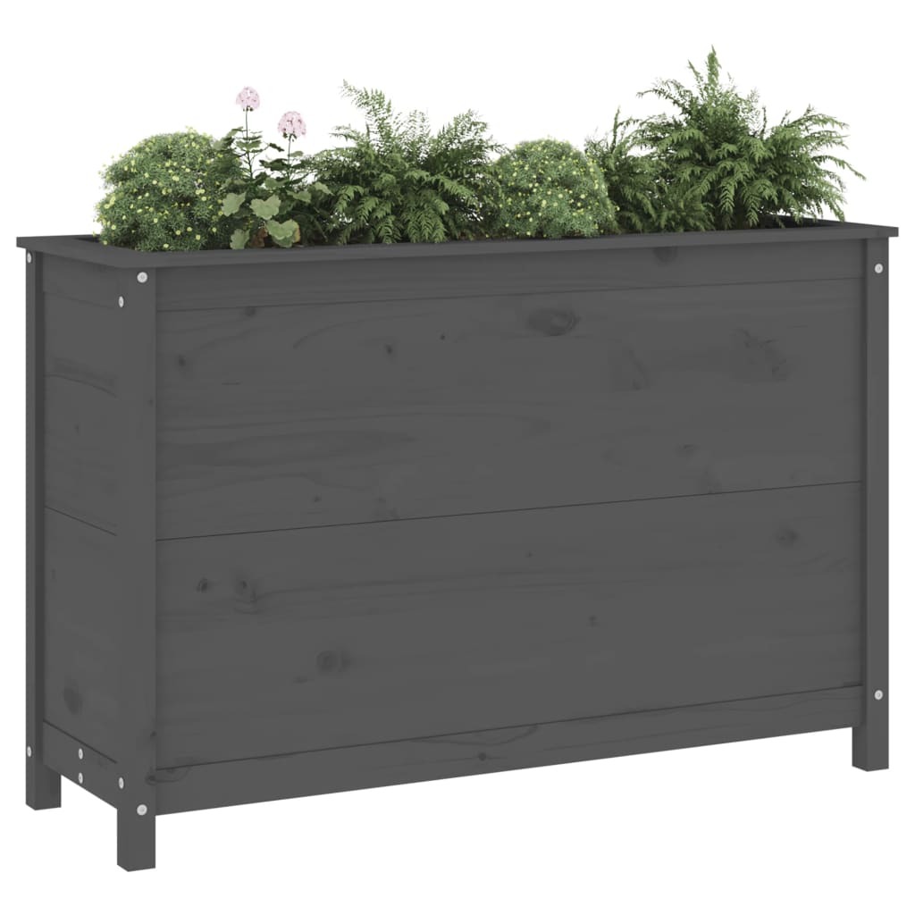 Vidaxl Planter élevé 119.5x40x78 cm en pin solide gris