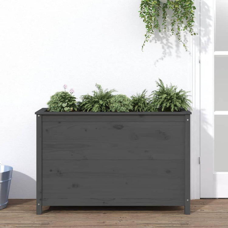 Vidaxl Planter élevé 119.5x40x78 cm en pin solide gris