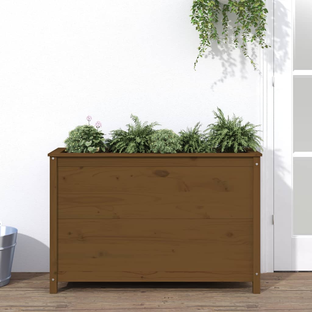Vidaxl Planter élevé 119.5x40x78 cm en pin solide brun