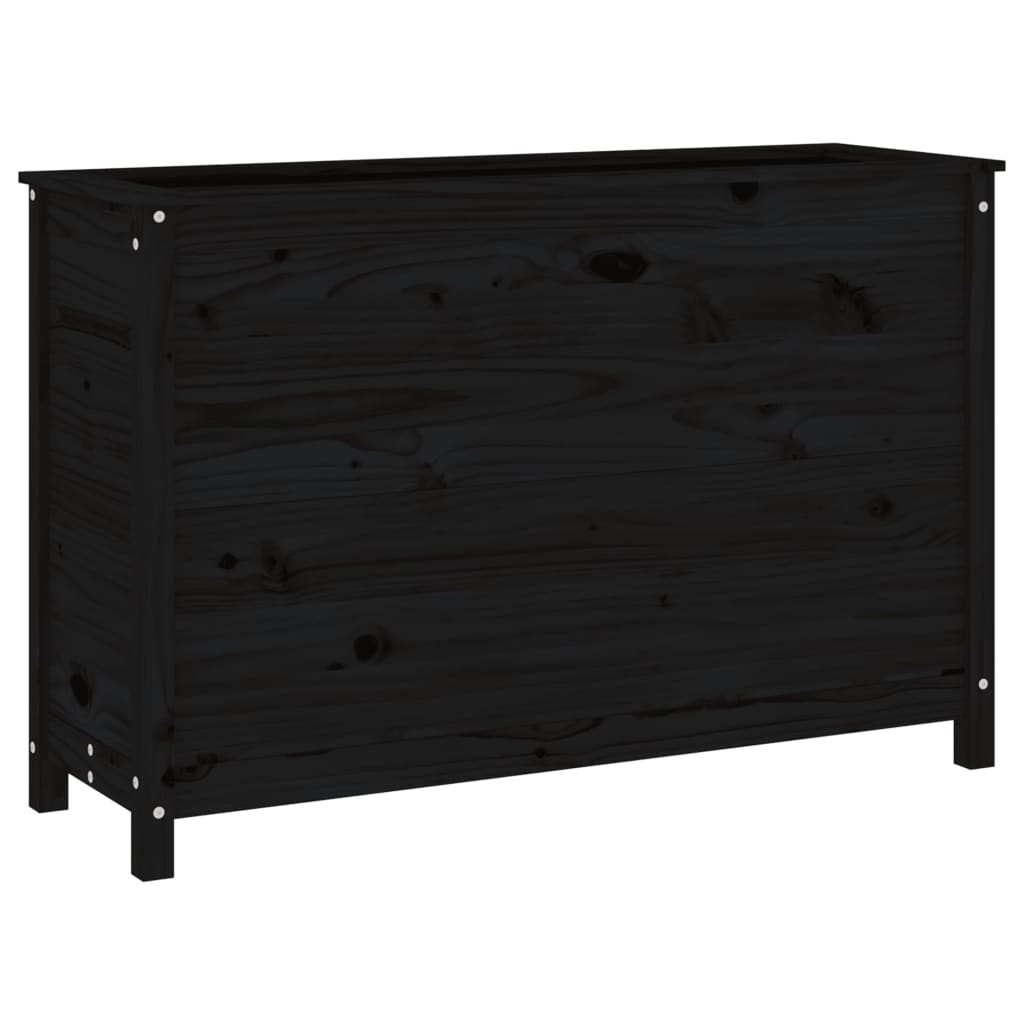 Vidaxl Planter élevé 119.5x40x78 cm en pin solide noir