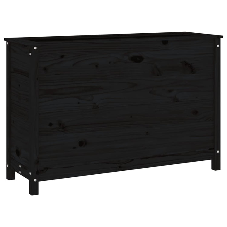 Vidaxl Planter élevé 119.5x40x78 cm en pin solide noir