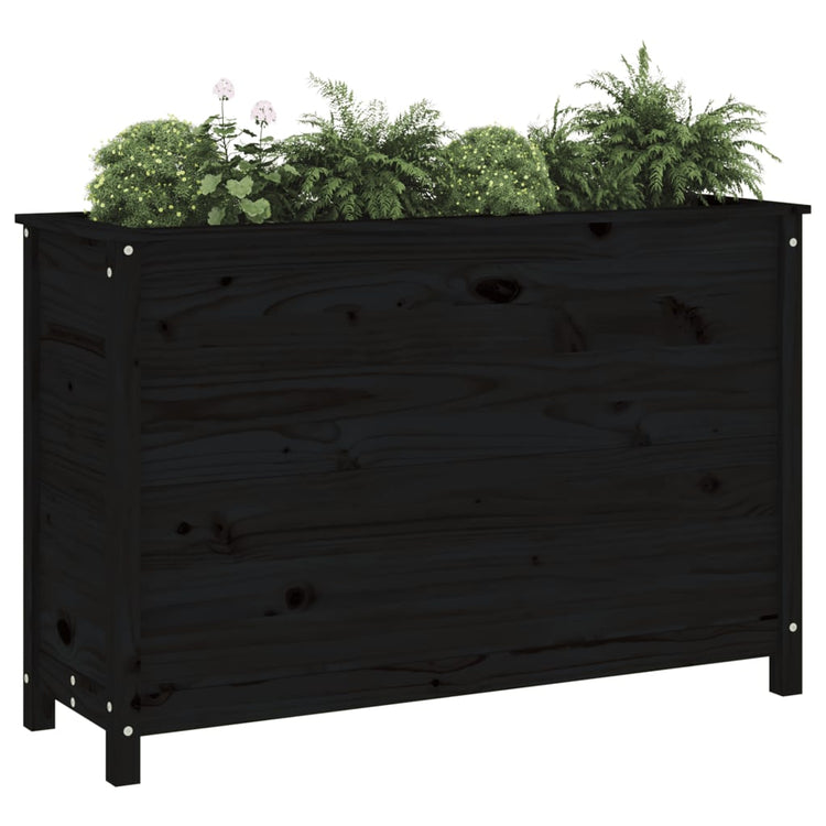 Vidaxl Planter élevé 119.5x40x78 cm en pin solide noir