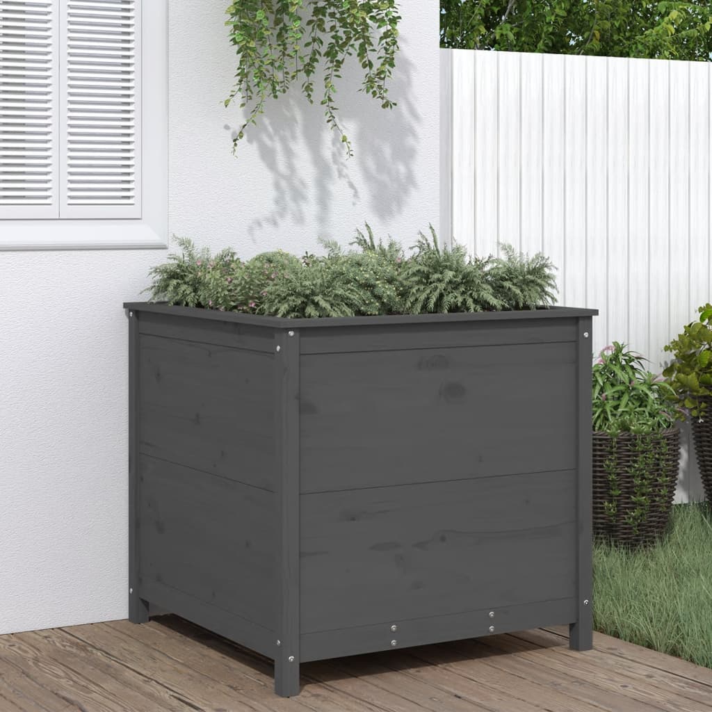 Vidaxl Planning Box 82.5x82.5x78 cm Grey de pin massif