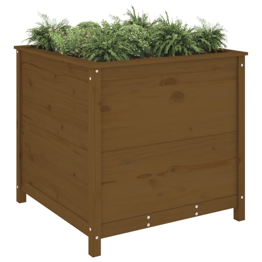Vidaxl Planning Boîte 82.5x82.5x78 cm Brown de miel de pin massif