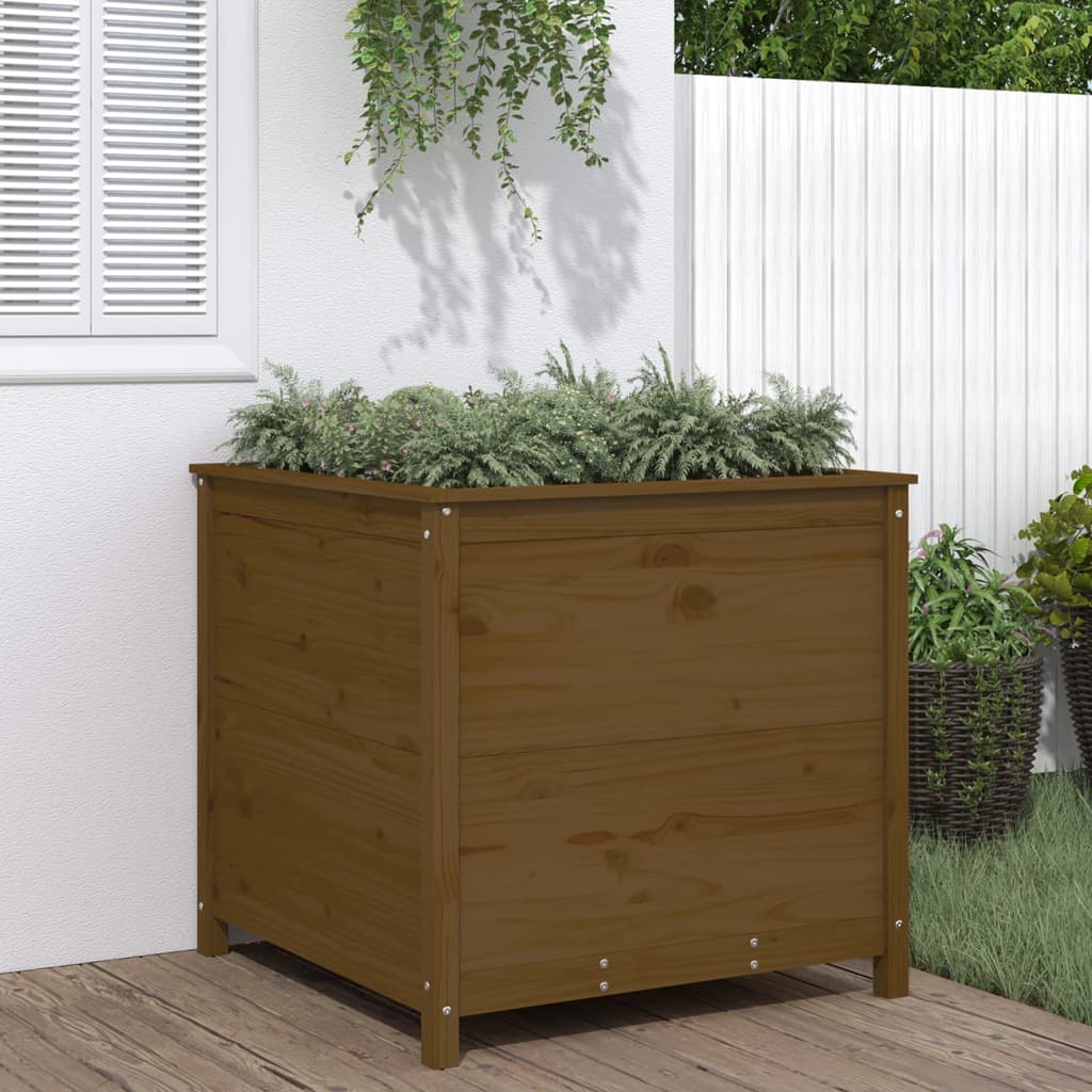 Vidaxl Planning Boîte 82.5x82.5x78 cm Brown de miel de pin massif