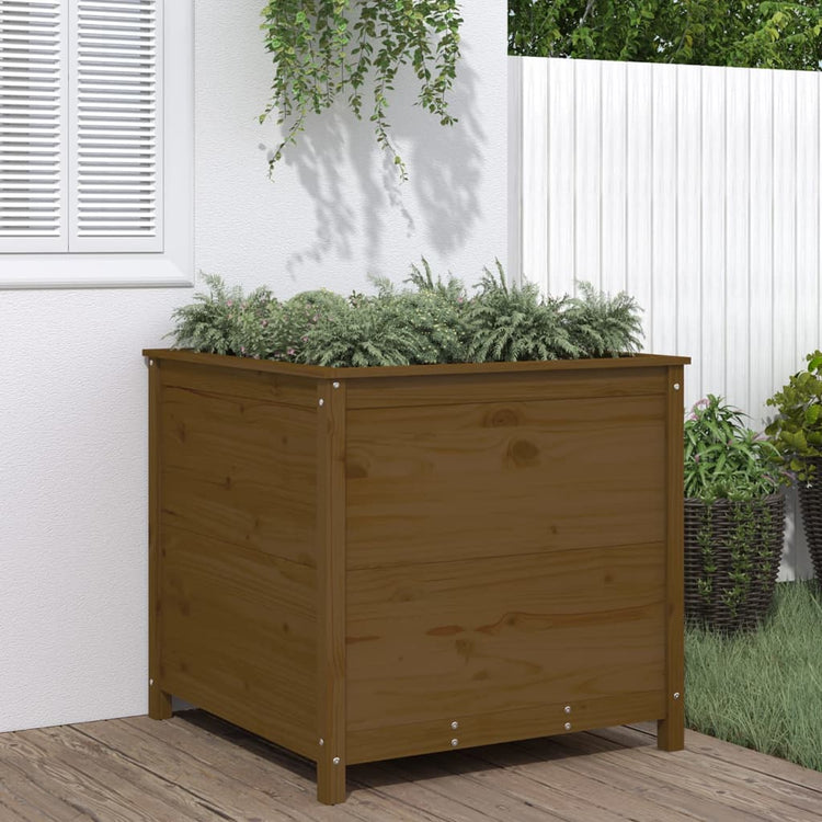 Vidaxl Planning Boîte 82.5x82.5x78 cm Brown de miel de pin massif