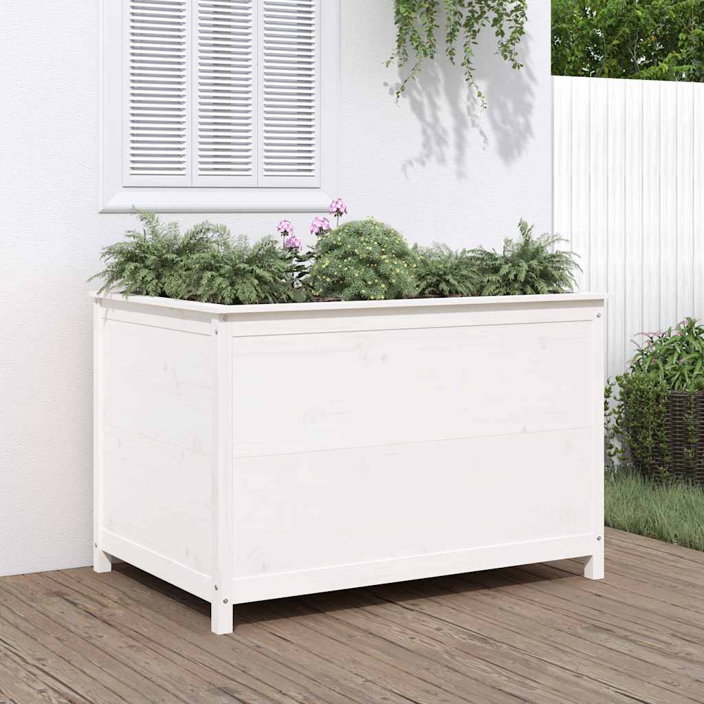 Vidaxl Planter élevé 119.5x82.5x78 cm en pin massif blanc