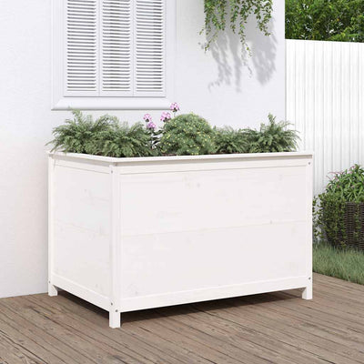 Vidaxl Planter élevé 119.5x82.5x78 cm en pin massif blanc