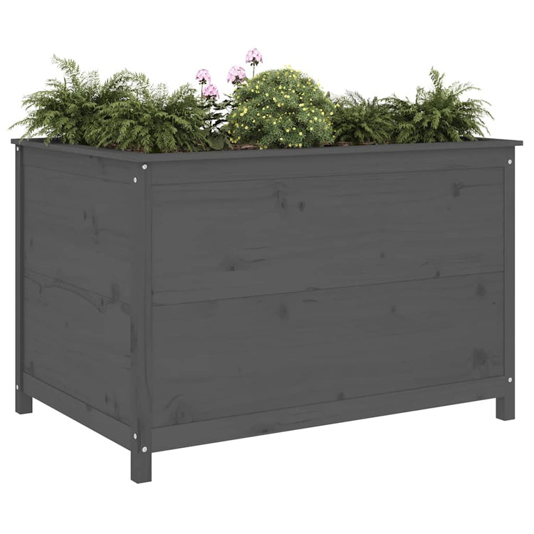 Vidaxl Planter surélevé 119.5x82.5x78 cm Gris gris de pin massif