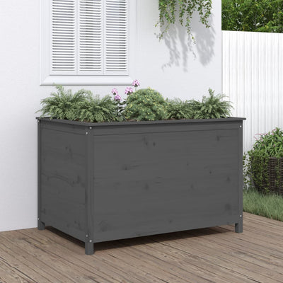 Vidaxl Planter surélevé 119.5x82.5x78 cm Gris gris de pin massif