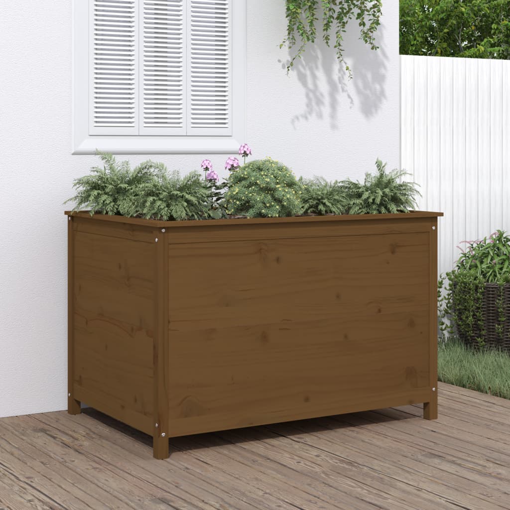 Vidaxl Planter élevé 119.5x82.5x78 cm en pin solide brun miel
