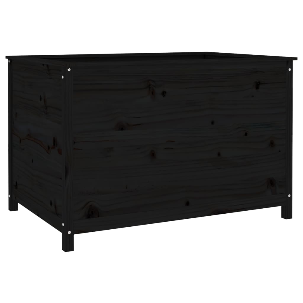 Vidaxl Planter élevé 119.5x82.5x78 cm Bois de pin massif noir