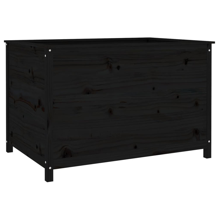 Vidaxl Planter élevé 119.5x82.5x78 cm Bois de pin massif noir