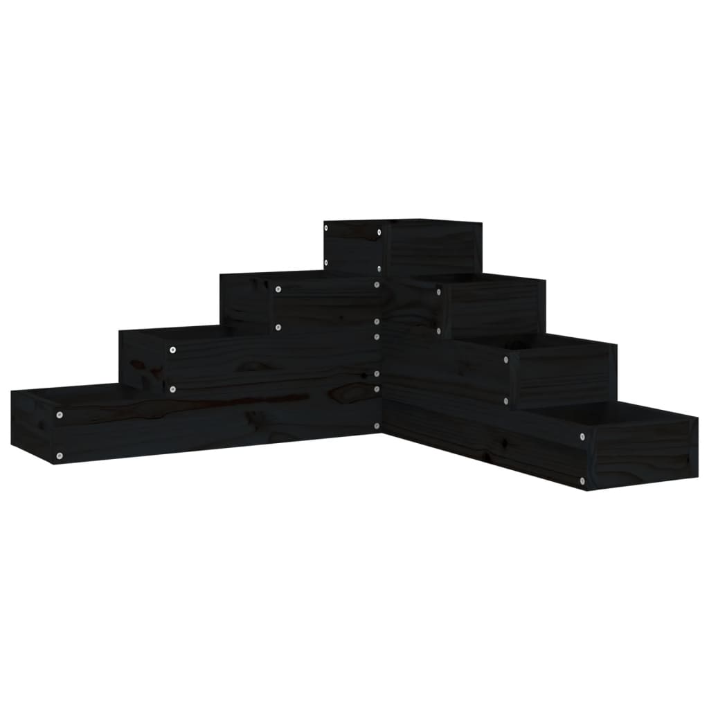 Boîte de planification Vidaxl 4 couches 80.5x79x36 cm Bois de pin massif noir