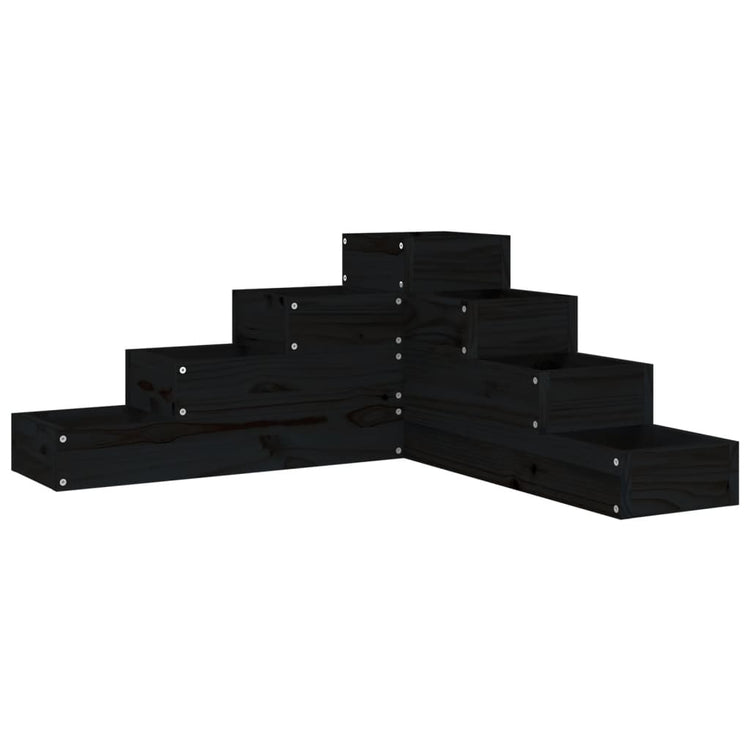 Boîte de planification Vidaxl 4 couches 80.5x79x36 cm Bois de pin massif noir