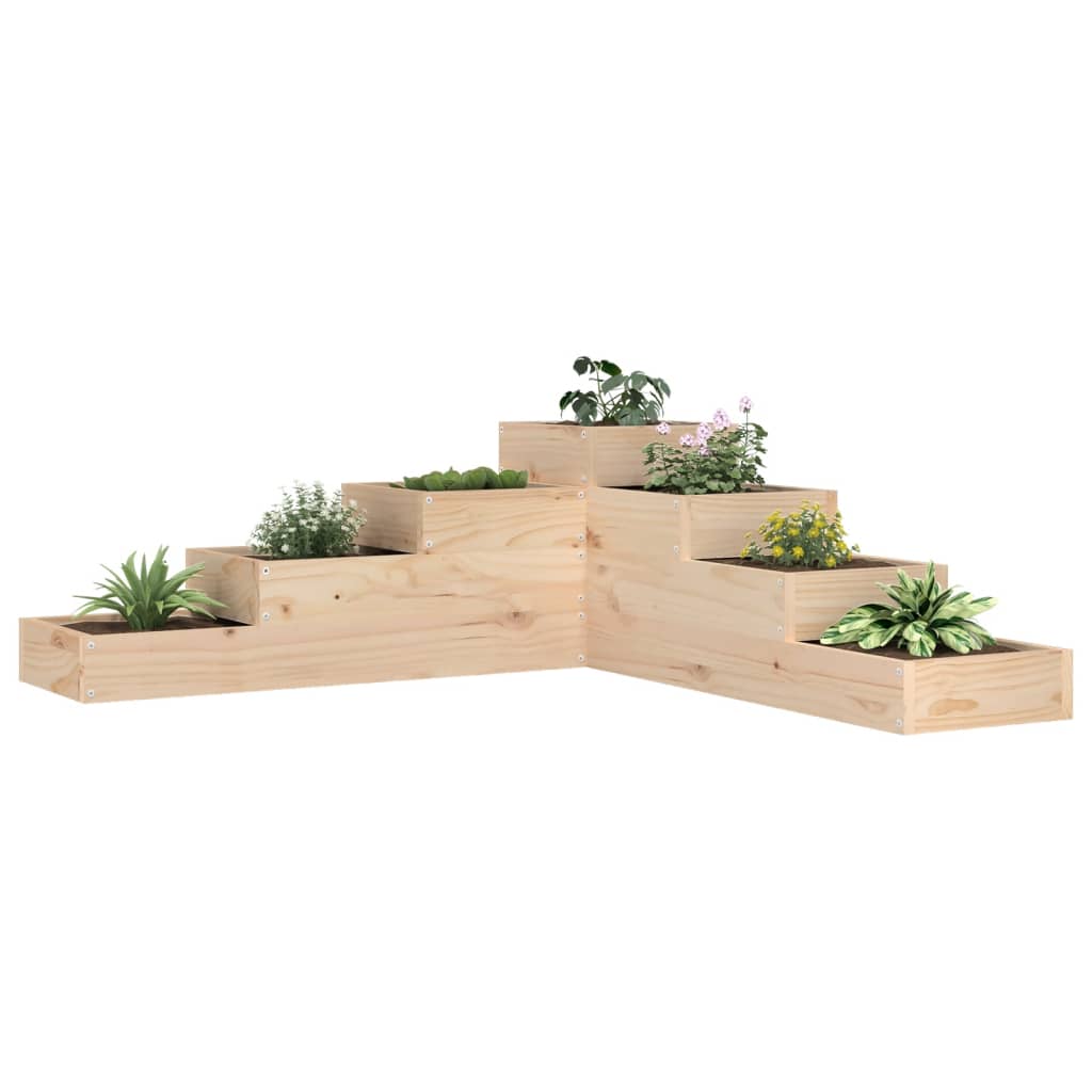 Vidaxx jardinière 4 couches 106x104,5x36 cm bois de pin massif