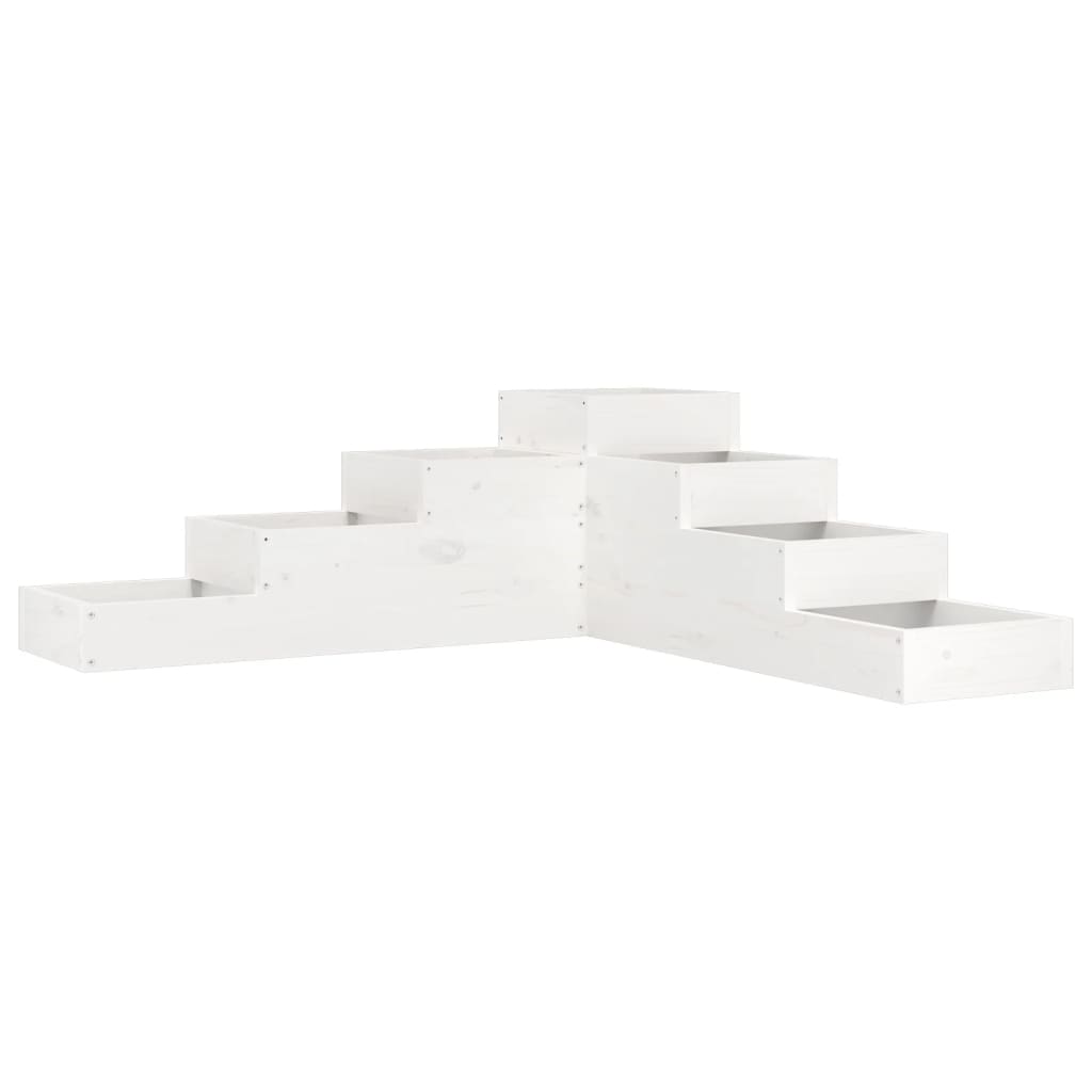 Vidaxx jardinière 4 couches 106x104,5x36 cm bois de pin massif blanc