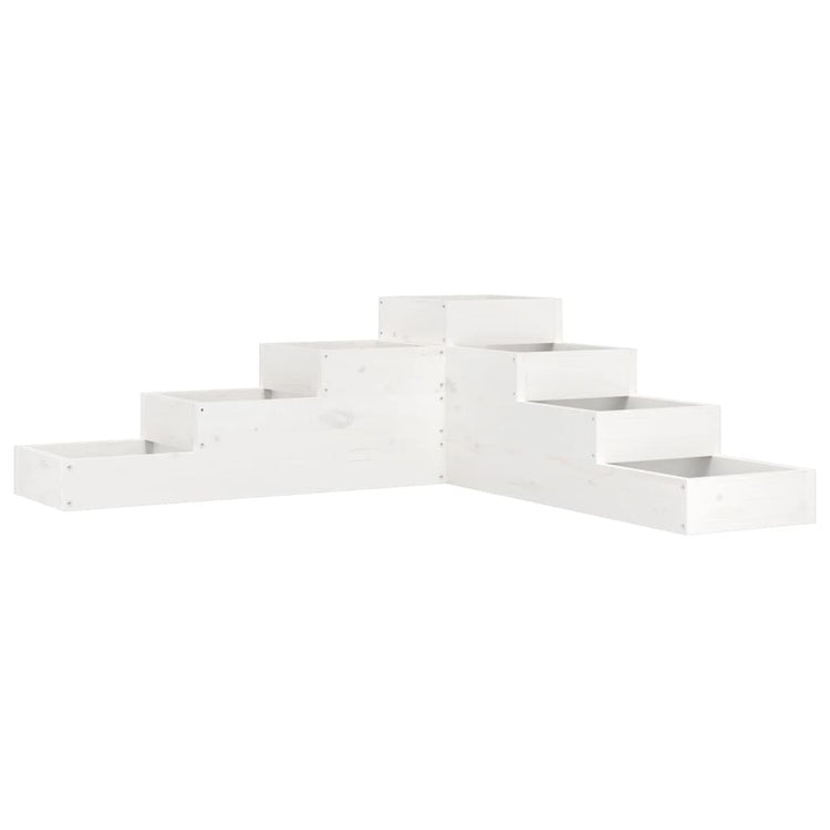 Vidaxx jardinière 4 couches 106x104,5x36 cm bois de pin massif blanc