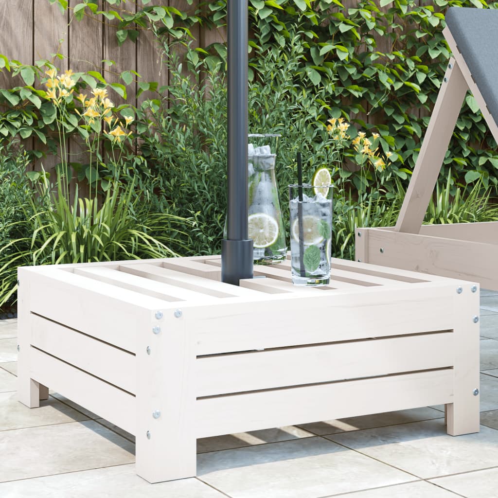 Vidaxl Parasol Fotation de pin massif blanc