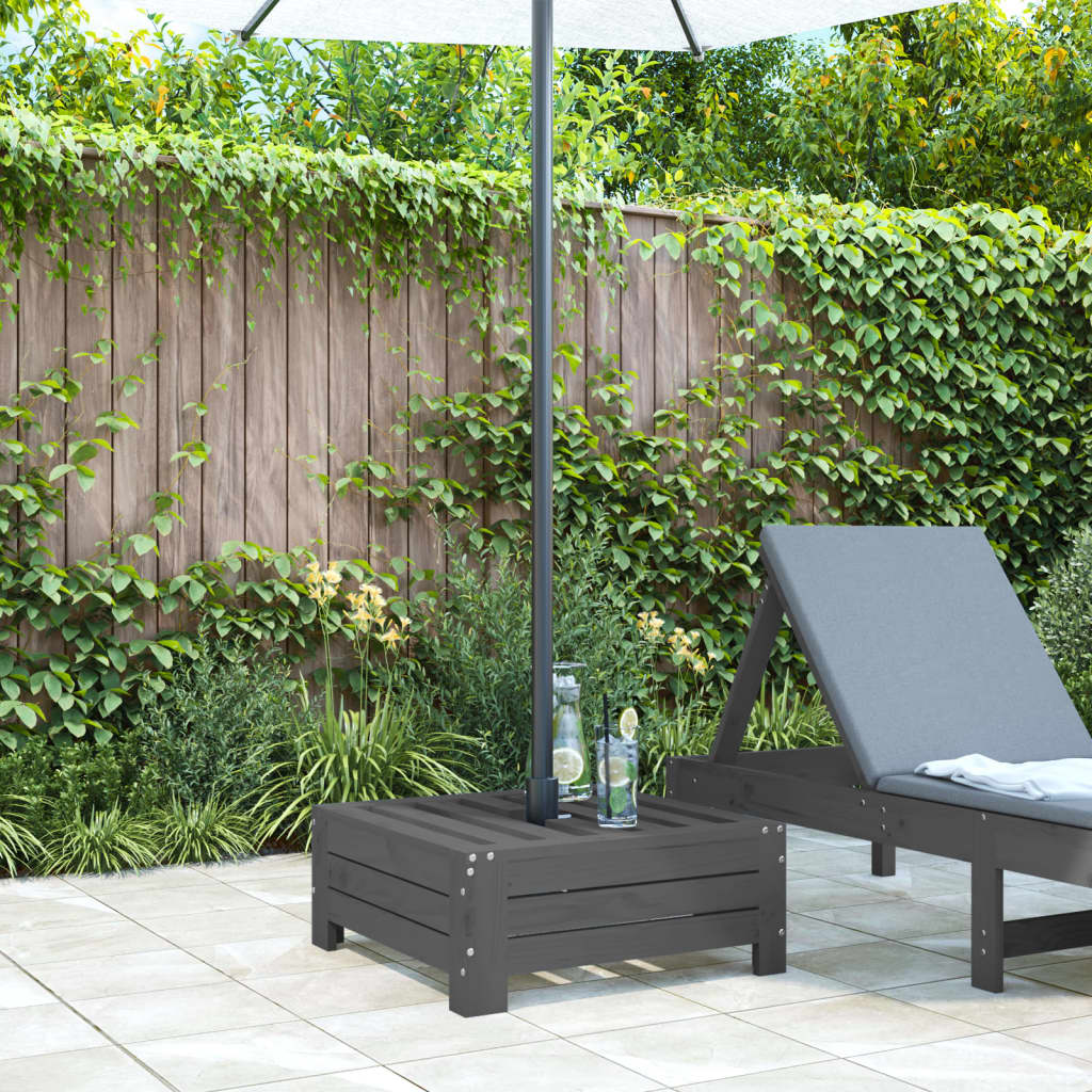 Vidaxl Parasol Fotation de pin massif gris