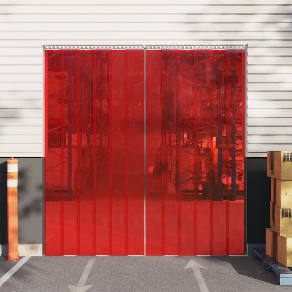 Rideau de porte vidaxl 300x2,6 mm 10 m en PVC rouge