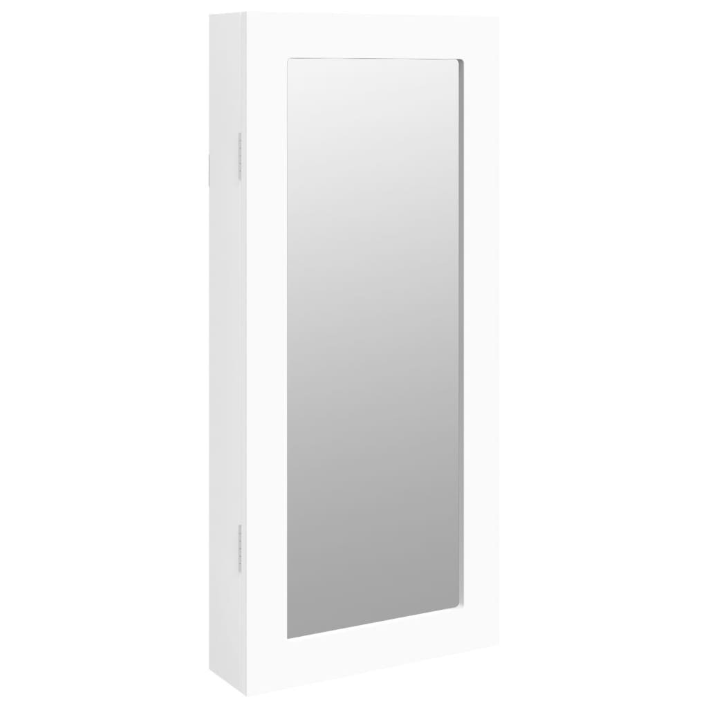 Vidaxl Jewelry Armoire avec mur de miroir - 30x8,5x67 cm blanc
